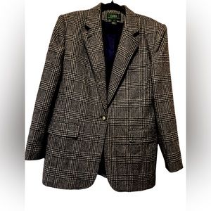 Ralph Lauren Plaid Wool Womens Blazer Sz 14
